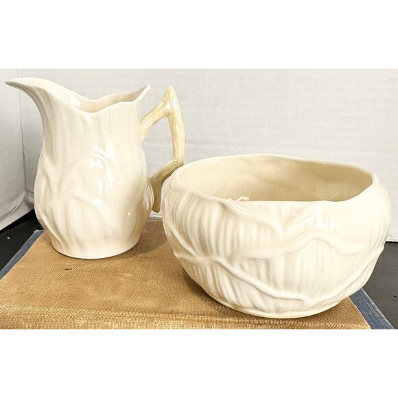 Belleek Sugar Creamer Set Lily White Collection  5th Mark 1955-1965 Ireland - Picture 1 of 10